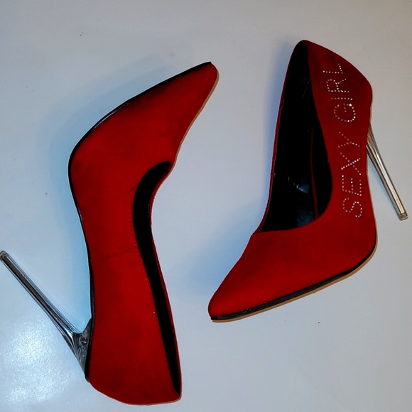 Red Crystal "Sexy Girl" High Heels 👠 - Picture 10 of 16